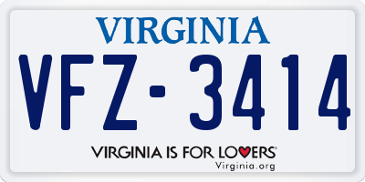 VA license plate VFZ3414
