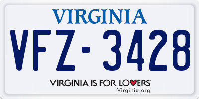 VA license plate VFZ3428