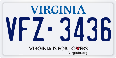 VA license plate VFZ3436