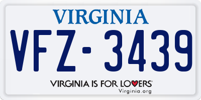VA license plate VFZ3439
