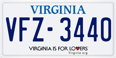 VA license plate VFZ3440