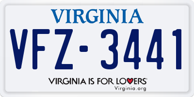 VA license plate VFZ3441