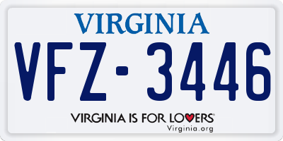 VA license plate VFZ3446