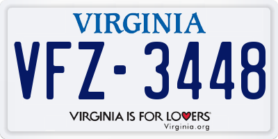 VA license plate VFZ3448