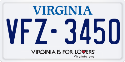 VA license plate VFZ3450