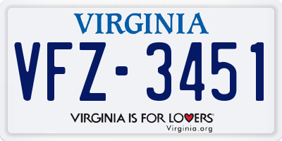 VA license plate VFZ3451