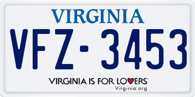 VA license plate VFZ3453