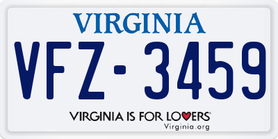 VA license plate VFZ3459