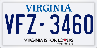VA license plate VFZ3460