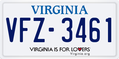 VA license plate VFZ3461