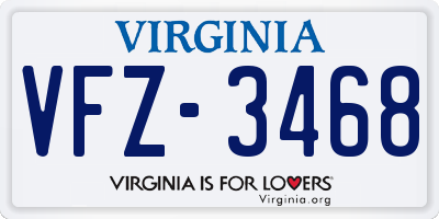 VA license plate VFZ3468