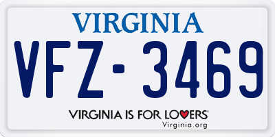 VA license plate VFZ3469