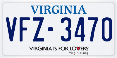 VA license plate VFZ3470