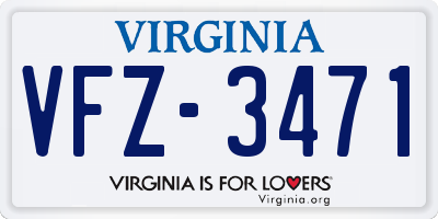VA license plate VFZ3471