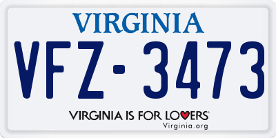 VA license plate VFZ3473