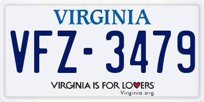 VA license plate VFZ3479