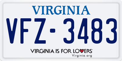 VA license plate VFZ3483