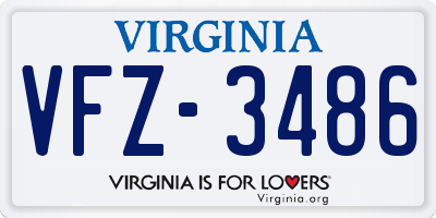 VA license plate VFZ3486