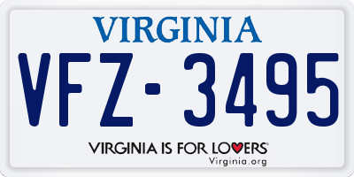 VA license plate VFZ3495