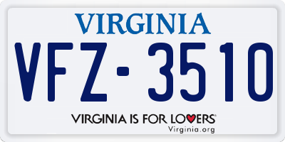 VA license plate VFZ3510