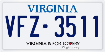 VA license plate VFZ3511