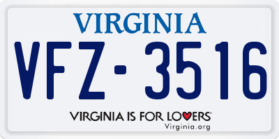 VA license plate VFZ3516