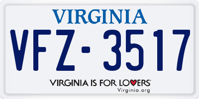 VA license plate VFZ3517