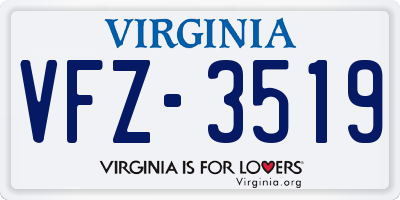 VA license plate VFZ3519