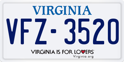VA license plate VFZ3520