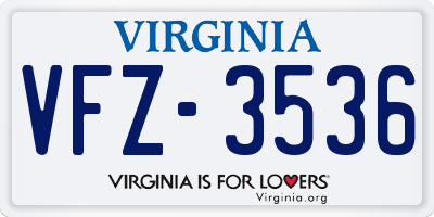 VA license plate VFZ3536