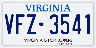 VA license plate VFZ3541