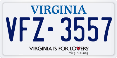 VA license plate VFZ3557