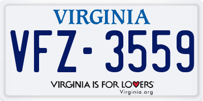 VA license plate VFZ3559