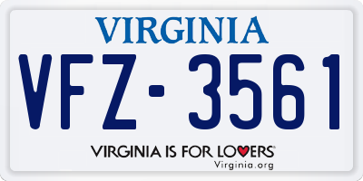 VA license plate VFZ3561