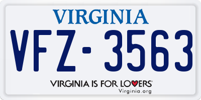 VA license plate VFZ3563