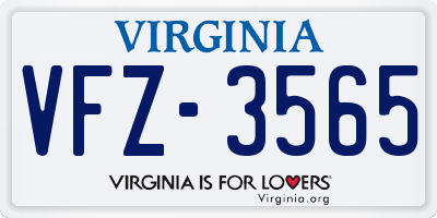 VA license plate VFZ3565