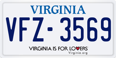VA license plate VFZ3569