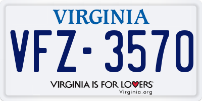 VA license plate VFZ3570