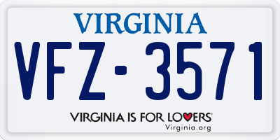 VA license plate VFZ3571