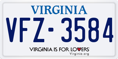VA license plate VFZ3584