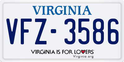 VA license plate VFZ3586