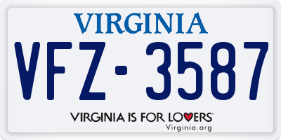 VA license plate VFZ3587
