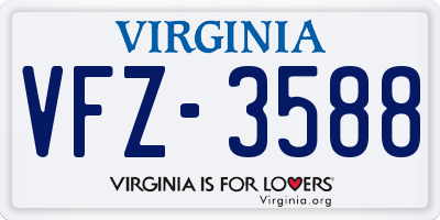 VA license plate VFZ3588