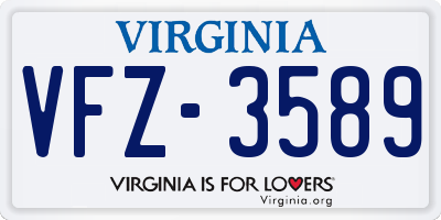 VA license plate VFZ3589