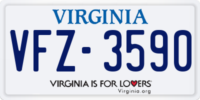 VA license plate VFZ3590