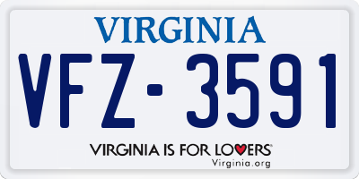 VA license plate VFZ3591