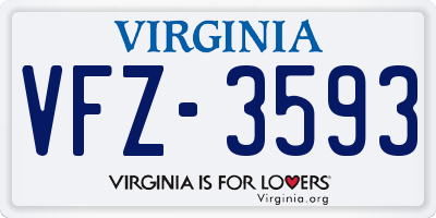 VA license plate VFZ3593