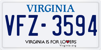 VA license plate VFZ3594