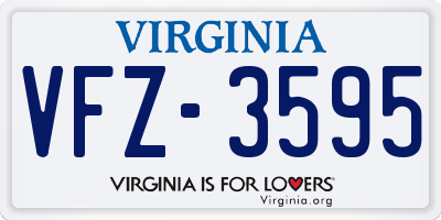 VA license plate VFZ3595