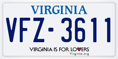 VA license plate VFZ3611